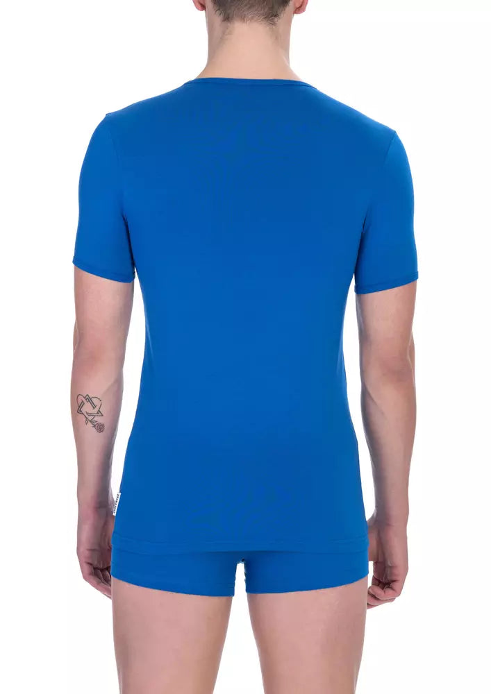 Bikkembergs Blue Cotton Men T-Shirt Bikkembergs