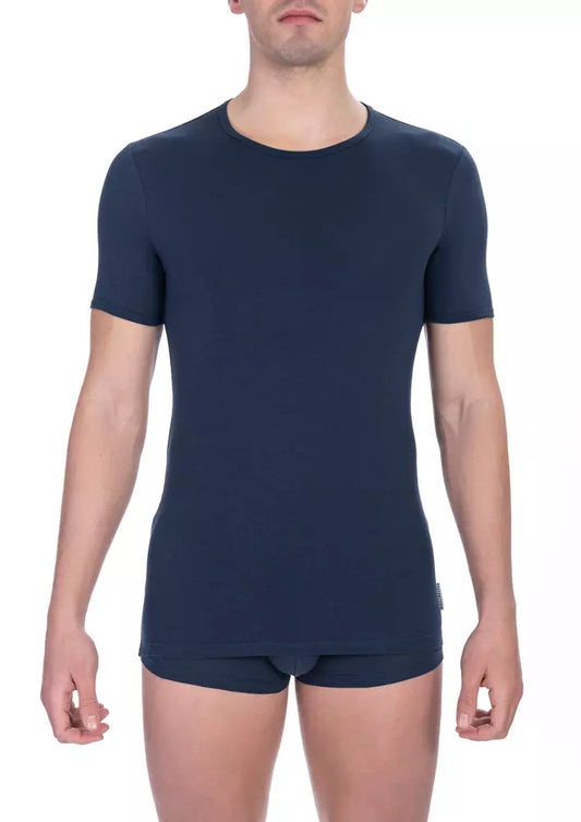 Bikkembergs Blue Cotton Men T-Shirt Bikkembergs