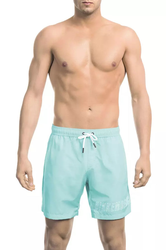 Bikkembergs Light Blue Polyester Men Swim Short Bikkembergs