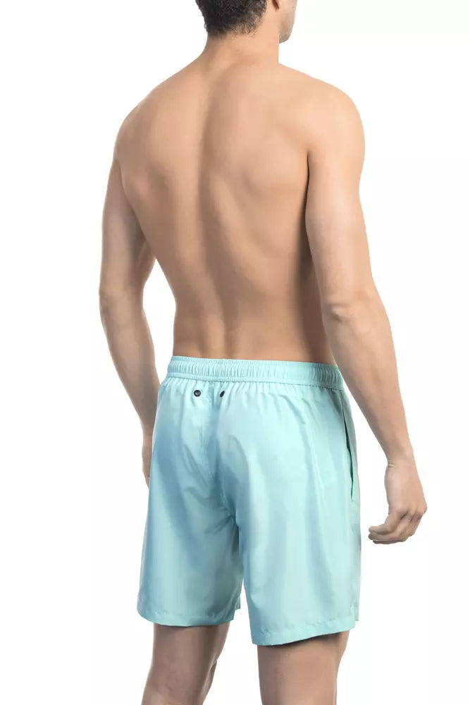 Bikkembergs Light Blue Polyester Men Swim Short Bikkembergs