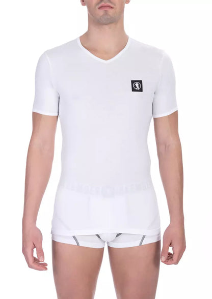 Bikkembergs White Cotton Men T-Shirt Bikkembergs