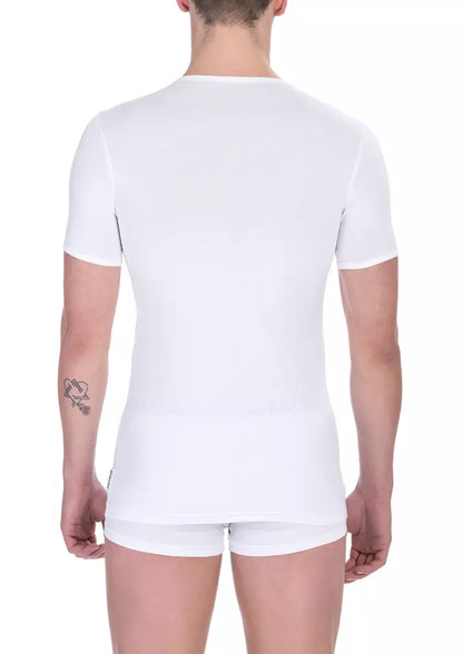 Bikkembergs White Cotton Men T-Shirt Bikkembergs