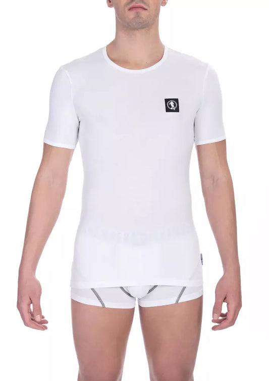 Bikkembergs White Cotton Men T-Shirt Bikkembergs