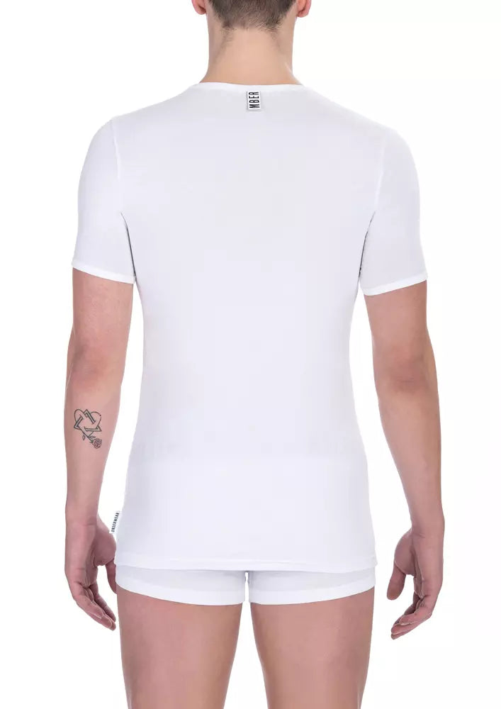 Bikkembergs White Cotton Men T-Shirt Bikkembergs