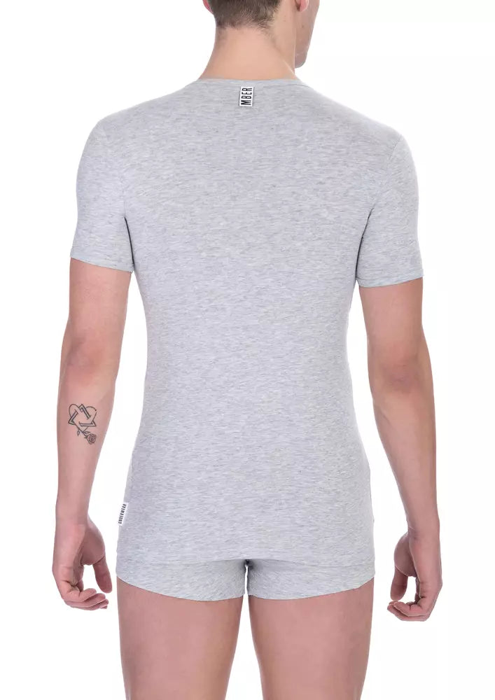 Bikkembergs Gray Cotton Men TShirt