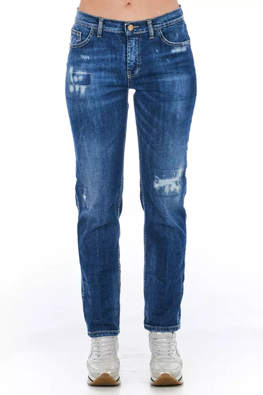 Frankie Morello Blue Cotton Women Jeans Frankie Morello