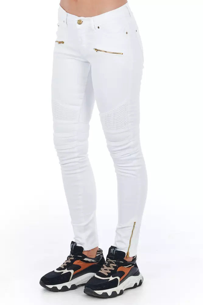 Frankie Morello White Cotton Women Jeans Frankie Morello