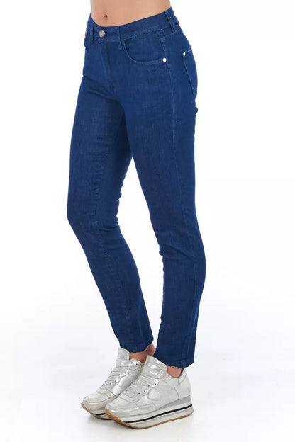 Frankie Morello Blue Cotton Women Jeans Frankie Morello