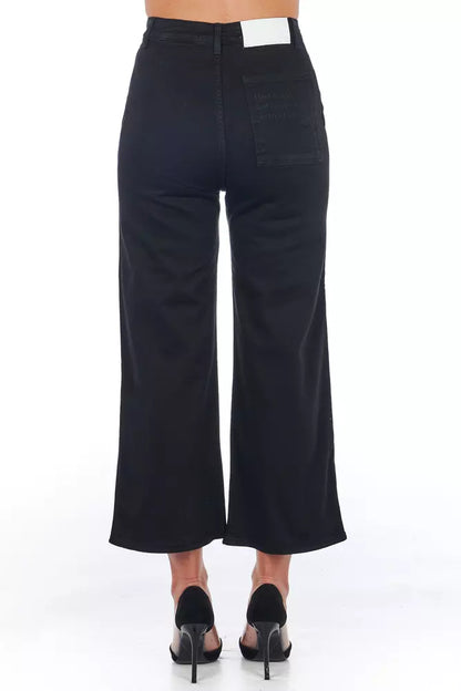 Frankie Morello Black Cotton Women Cropped Pant Frankie Morello