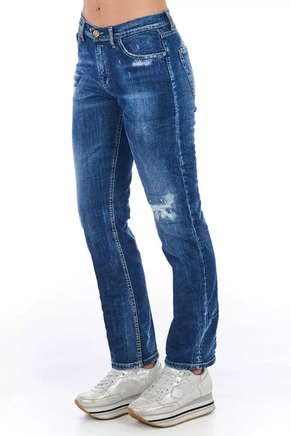 Frankie Morello Blue Cotton Women Jeans Frankie Morello