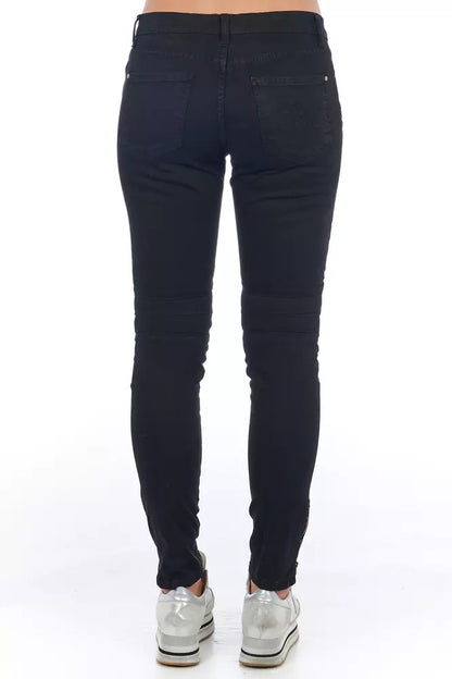 Frankie Morello Black Cotton Women Jeans Frankie Morello