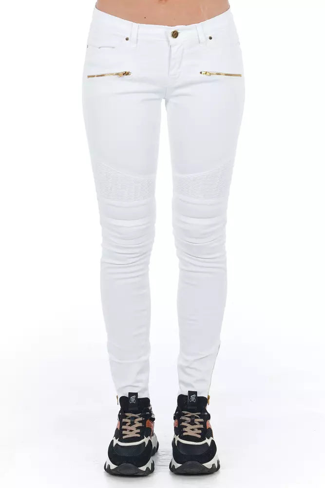 Frankie Morello White Cotton Women Jeans Frankie Morello