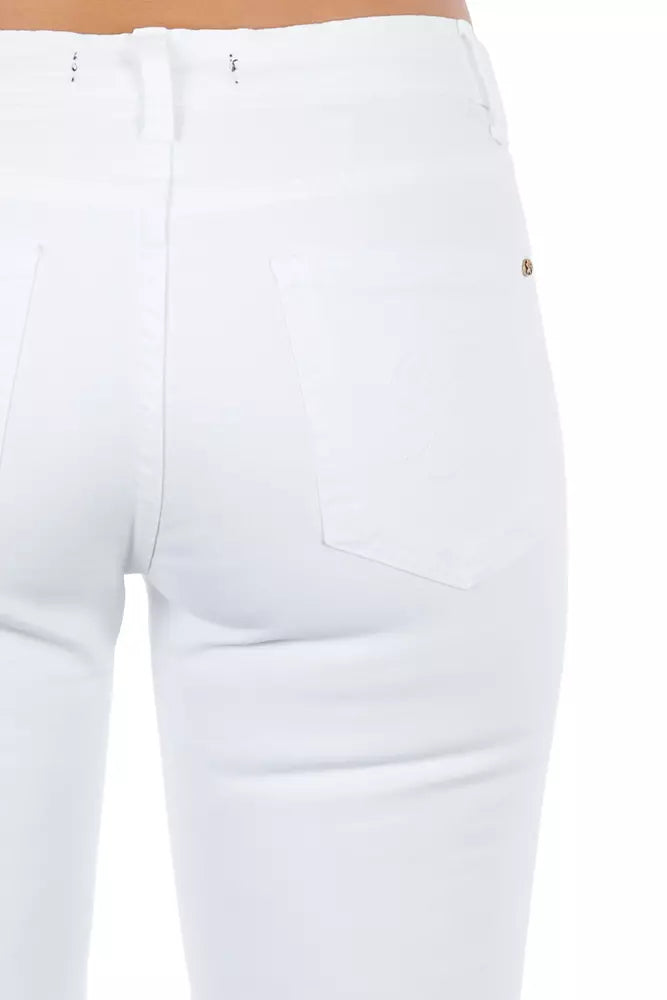 Frankie Morello White Cotton Women Jeans Frankie Morello