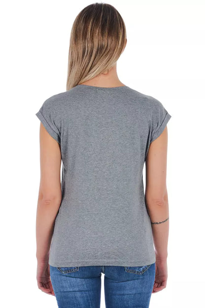 Frankie Morello Gray Cotton Women T-Shirt Frankie Morello