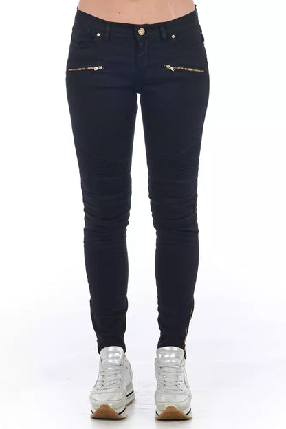 Frankie Morello Black Cotton Women Jeans Frankie Morello