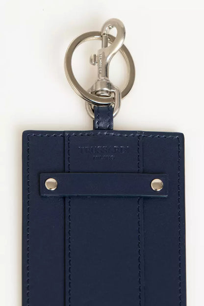 Trussardi Blue Leather Men Keychain Trussardi