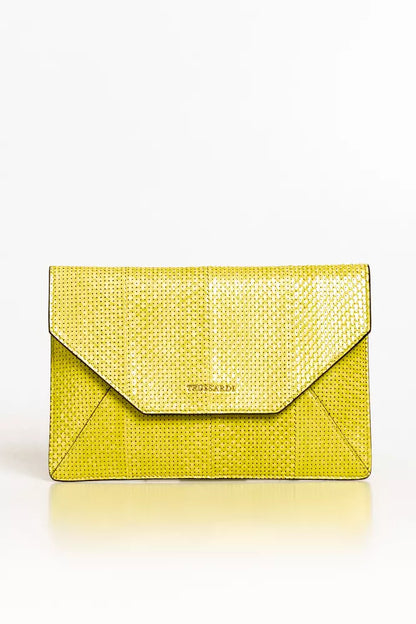 Trussardi Yellow Leather Women Clutch Trussardi