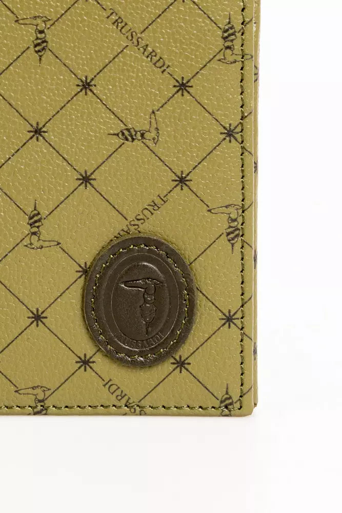 Trussardi Green Leather Men Wallet Trussardi