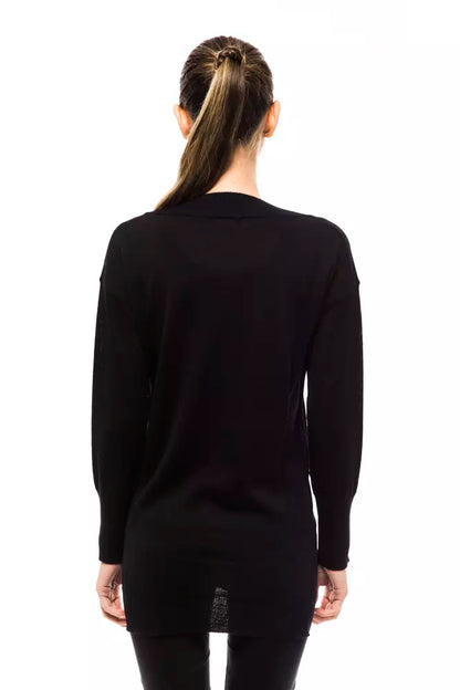 Montana Blu Black Wool Women Sweater Montana Blu