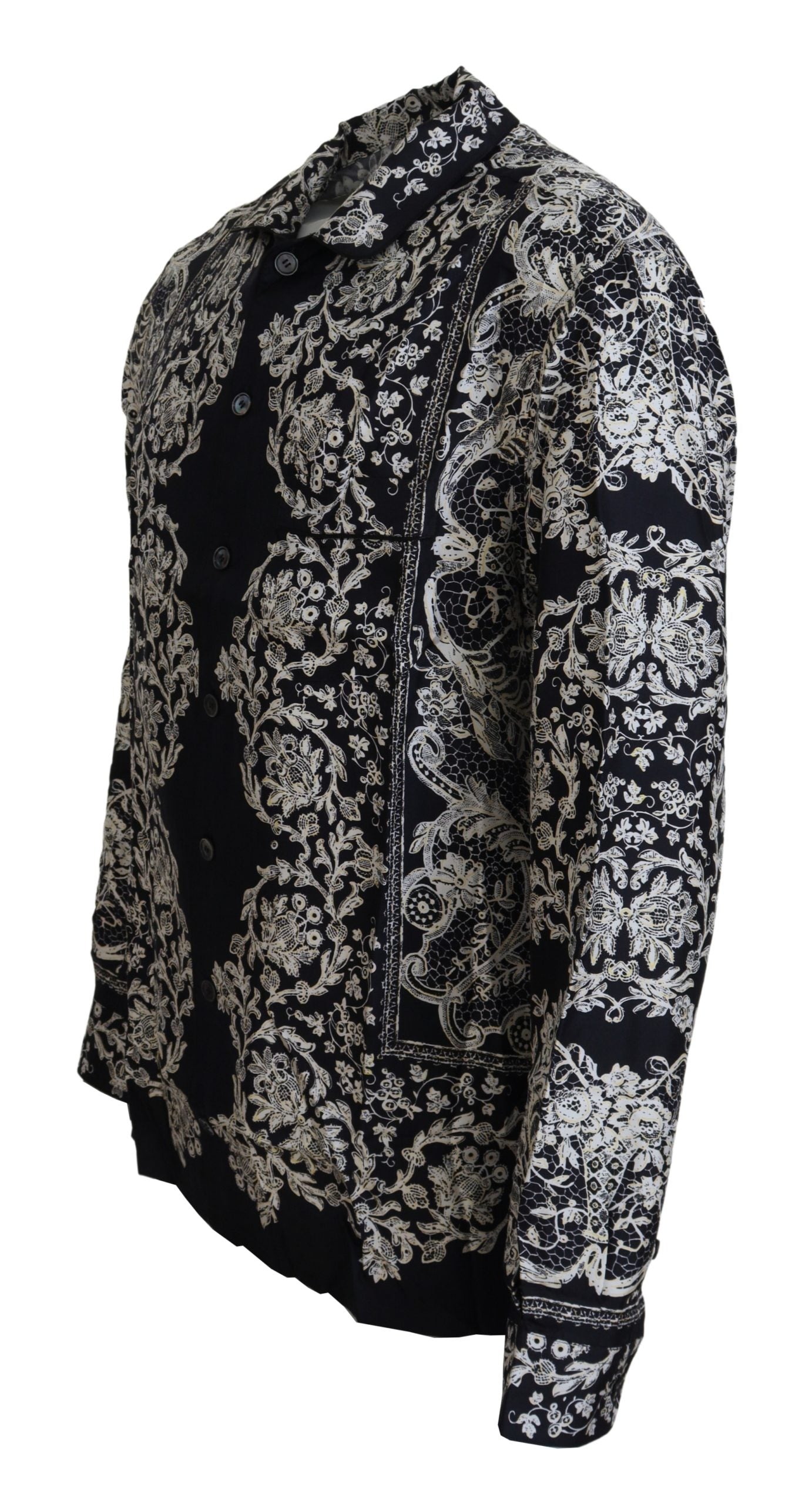 Dolce & Gabbana Elegant Satin Floral Baroque Shirt Dolce & Gabbana