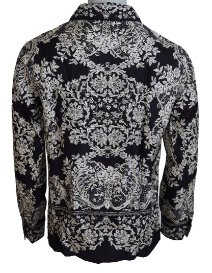 Dolce & Gabbana Elegant Satin Floral Baroque Shirt Dolce & Gabbana