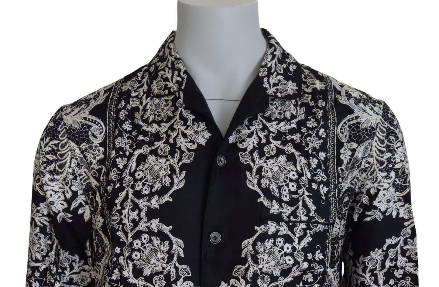 Dolce & Gabbana Elegant Satin Floral Baroque Shirt Dolce & Gabbana