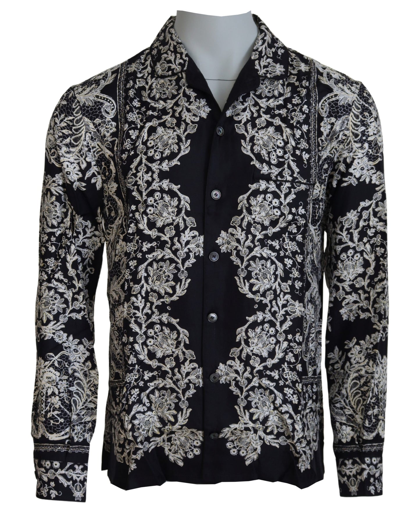 Dolce & Gabbana Elegant Satin Floral Baroque Shirt Dolce & Gabbana