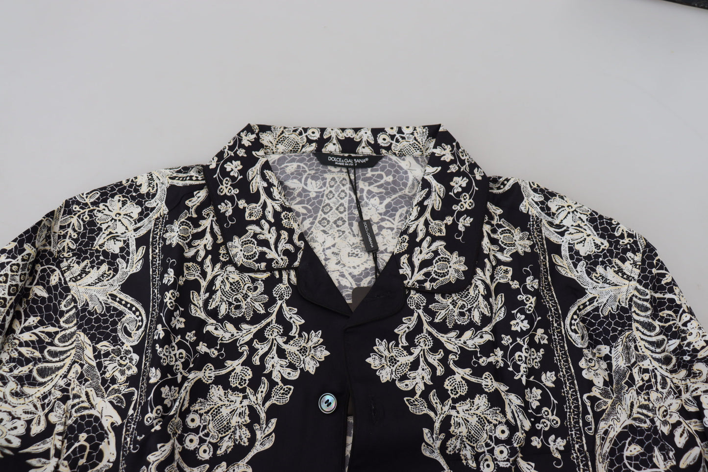 Dolce & Gabbana Elegant Satin Floral Baroque Shirt Dolce & Gabbana