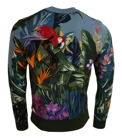 Dolce & Gabbana Jungle Embroidered Wool-Silk Sweater Dolce & Gabbana