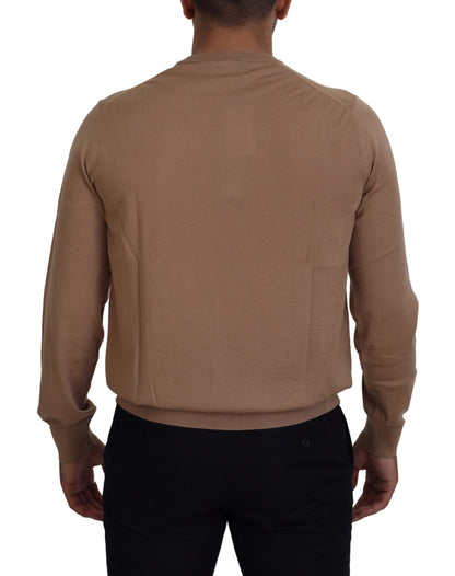 Dolce & Gabbana Beige Cashmere Crewneck Pullover Sweater Dolce & Gabbana