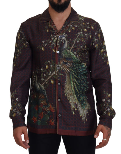 Dolce & Gabbana Elegant Silk Satin Men's Pajama Style Shirt Dolce & Gabbana