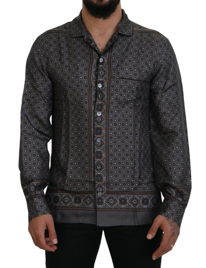 Dolce & Gabbana Elegant Silk Satin Baroque Shirt Dolce & Gabbana