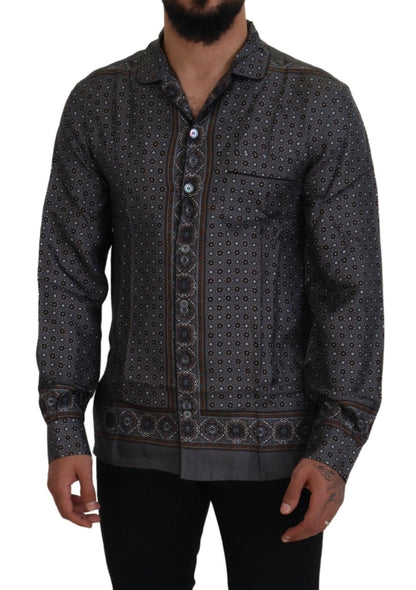 Dolce & Gabbana Elegant Silk Satin Baroque Shirt Dolce & Gabbana