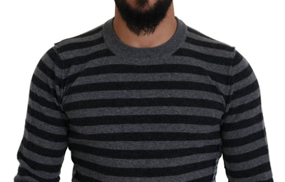 Dolce & Gabbana Elegant Striped Wool Crewneck Sweater Dolce & Gabbana