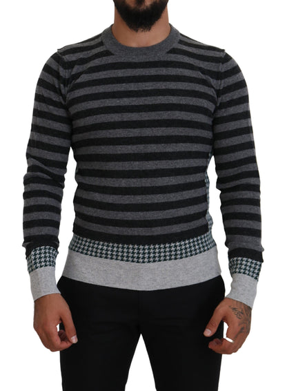 Dolce & Gabbana Elegant Striped Wool Crewneck Sweater Dolce & Gabbana