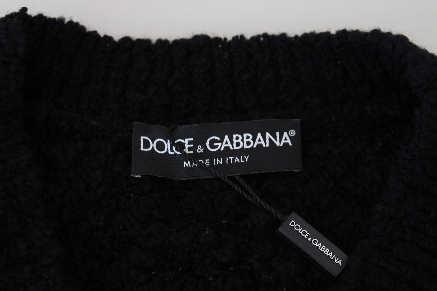 Dolce & Gabbana Elegant Black Wool-Blend V-Neck Sweater Dolce & Gabbana