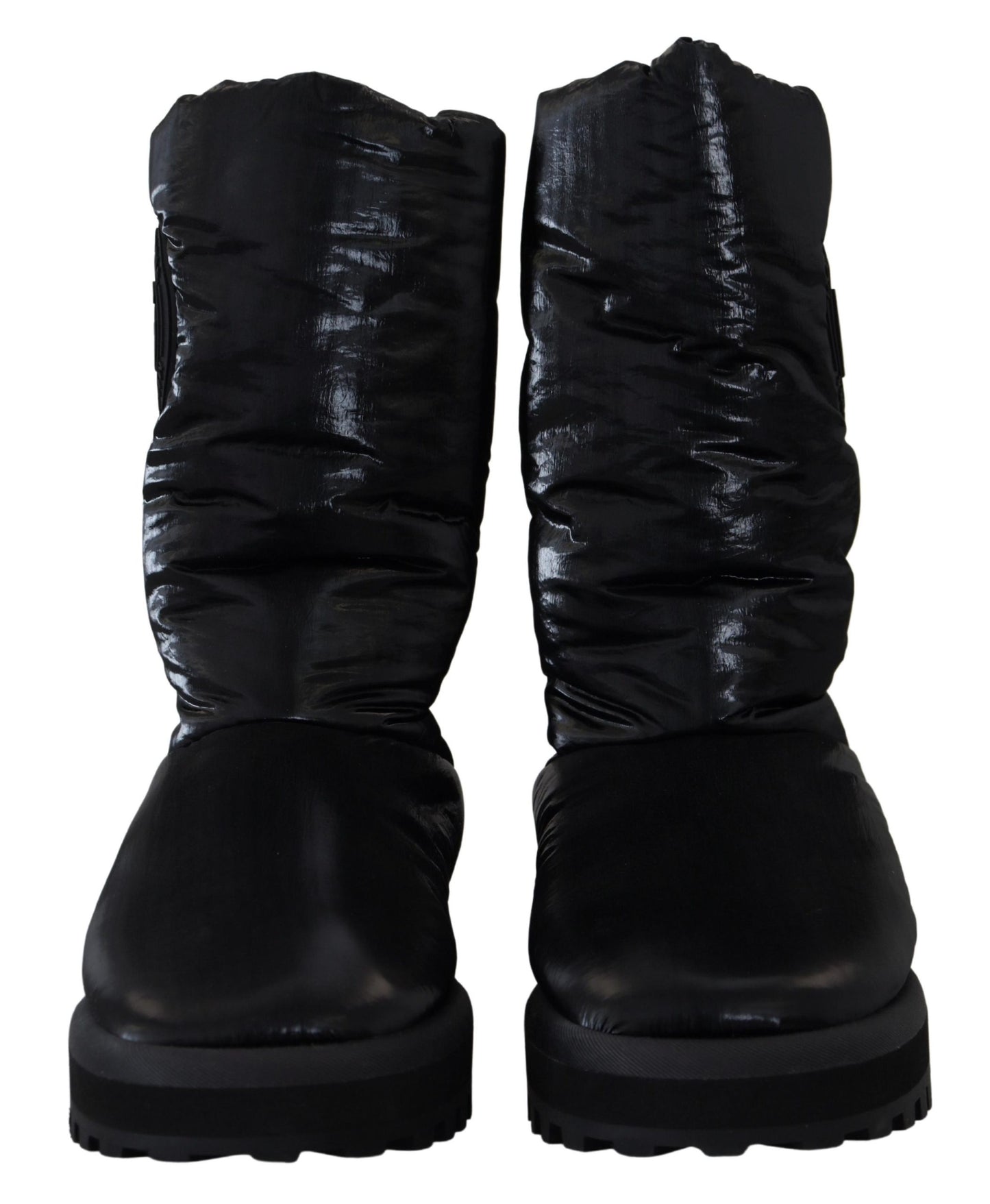 Dolce & Gabbana Elegant Mid-Calf Boots in Black Polyester Dolce & Gabbana