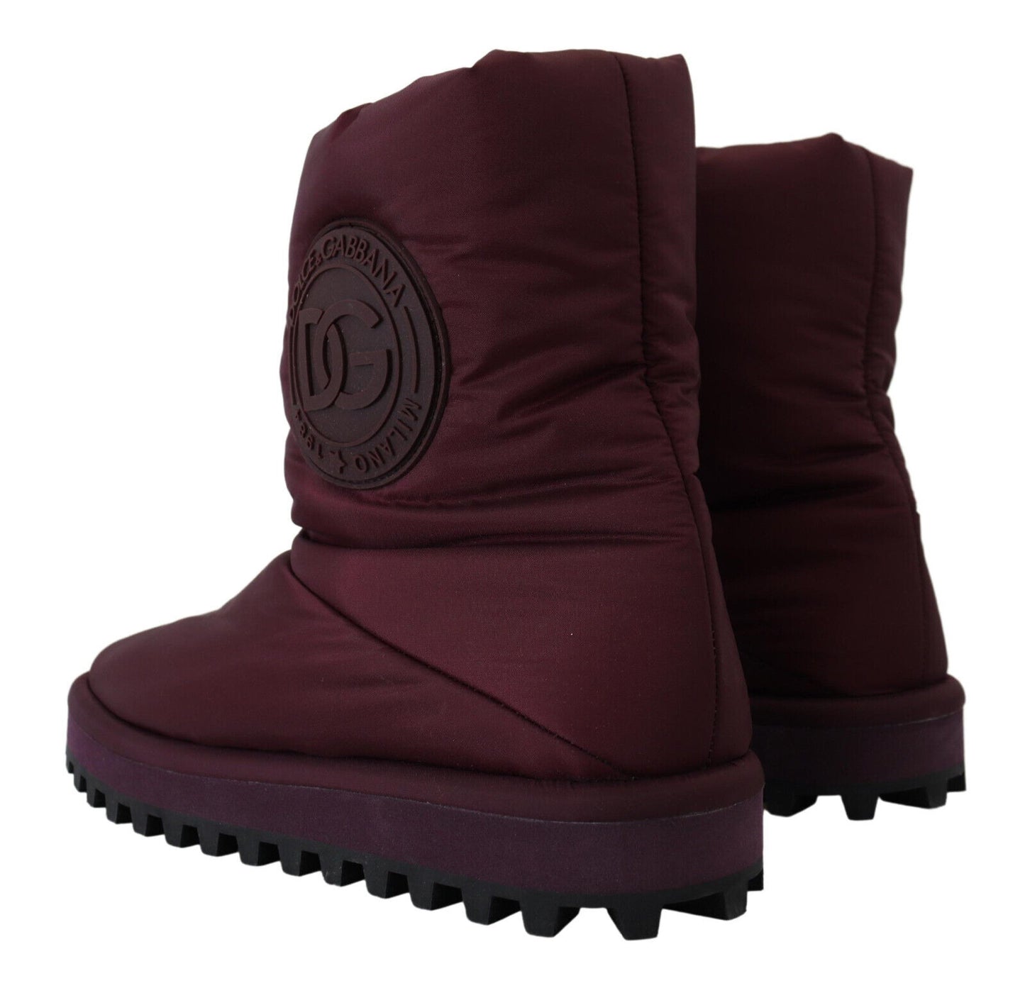 Dolce & Gabbana Elegant Bordeaux Mid Calf Boots Dolce & Gabbana