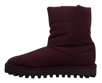 Dolce & Gabbana Elegant Bordeaux Mid Calf Boots Dolce & Gabbana