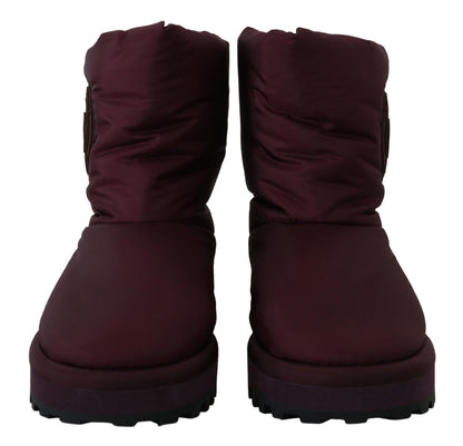 Dolce & Gabbana Elegant Bordeaux Mid Calf Boots Dolce & Gabbana