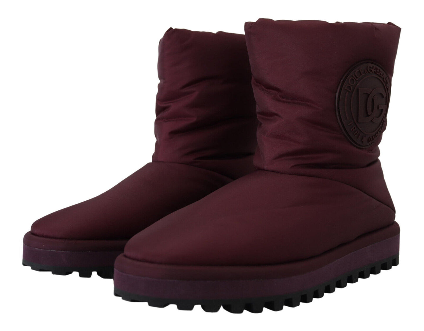 Dolce & Gabbana Elegant Bordeaux Mid Calf Boots Dolce & Gabbana