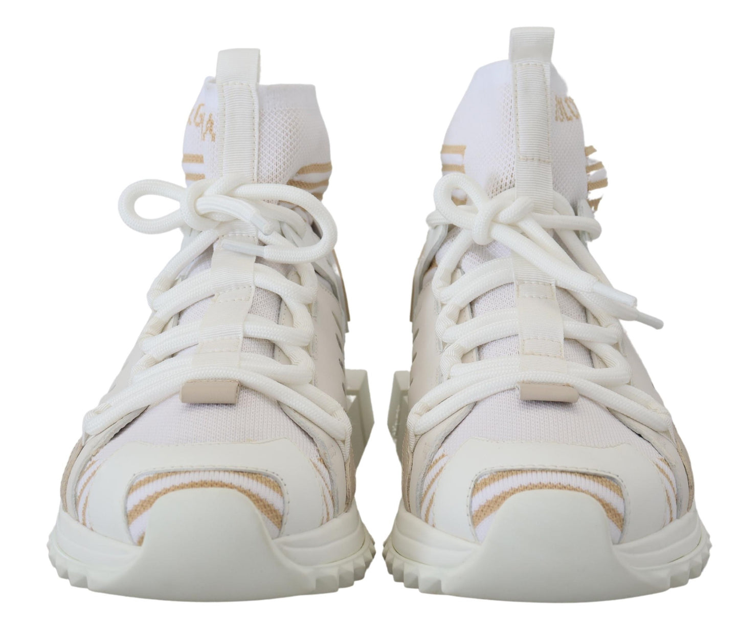 Dolce & Gabbana Elegant White Beige SORRENTO Sneakers Dolce & Gabbana