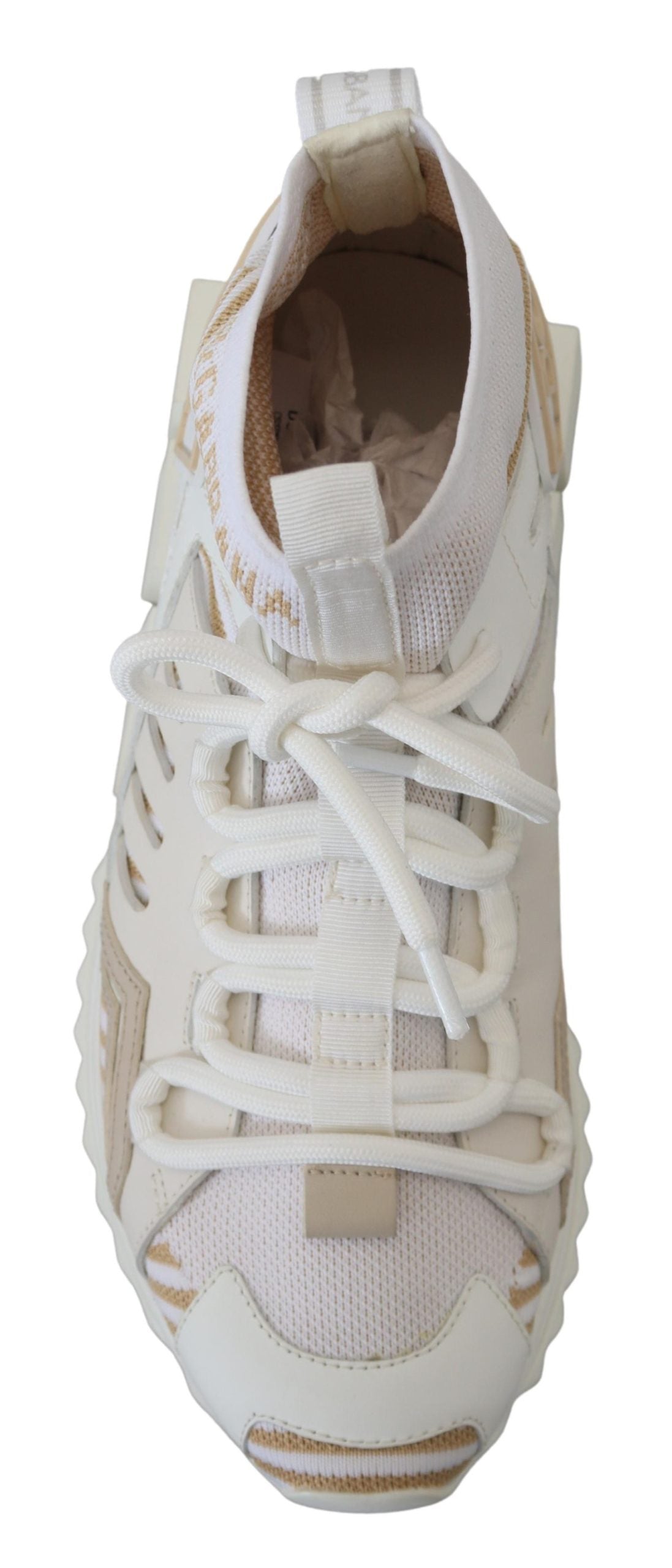 Dolce & Gabbana Elegant White Beige SORRENTO Sneakers Dolce & Gabbana