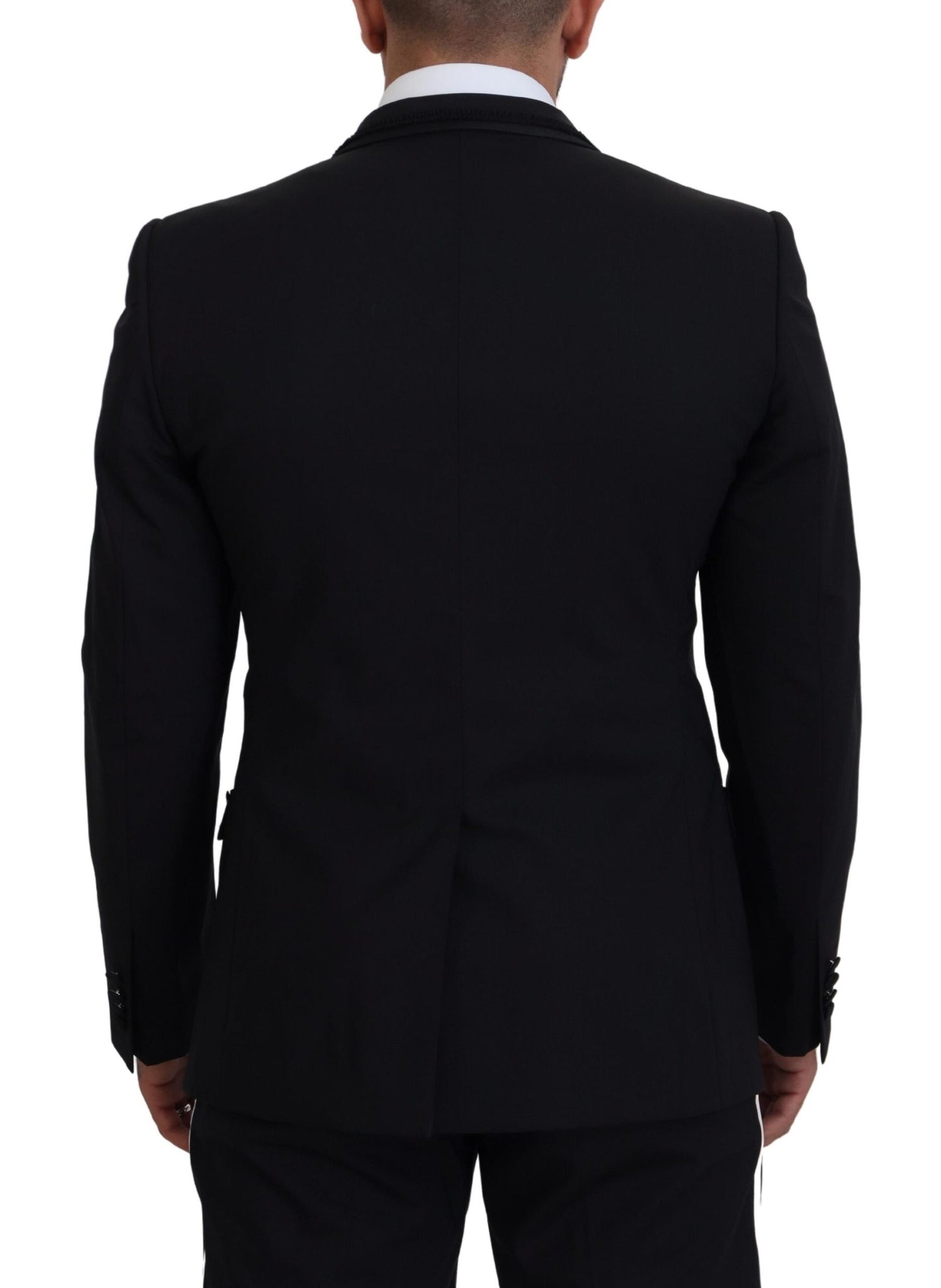 Dolce & Gabbana Elegant Black Silk-Lined Evening Blazer Dolce & Gabbana