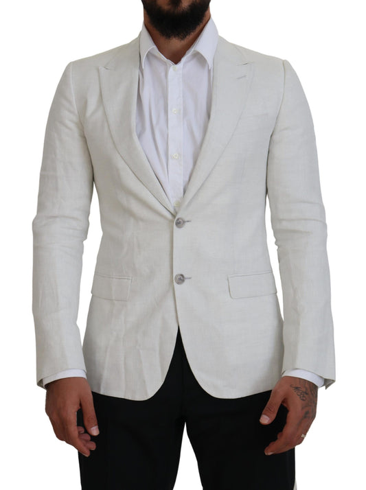 Dolce & Gabbana Elegant White Sicilia Single Breasted Blazer Dolce & Gabbana