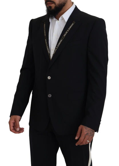 Dolce & Gabbana Sicilian Style Black Single Breasted Blazer Dolce & Gabbana