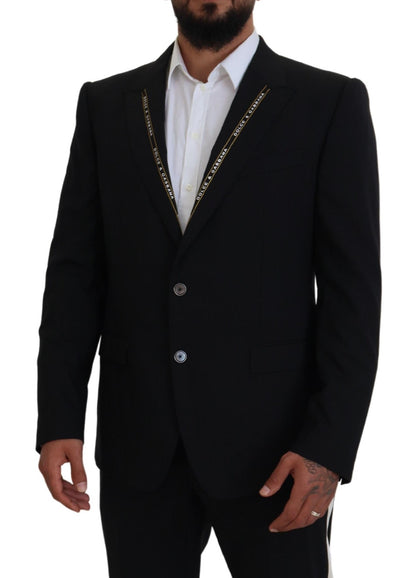 Dolce & Gabbana Sicilian Style Black Single Breasted Blazer Dolce & Gabbana