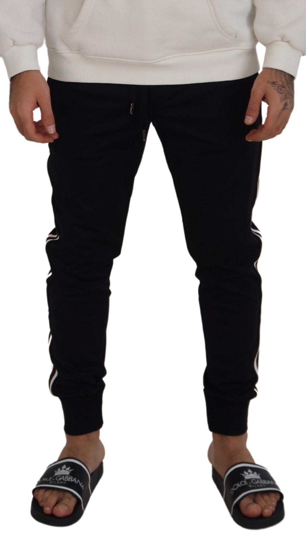 Dolce & Gabbana Chic Black Cotton Designer Trousers Dolce & Gabbana