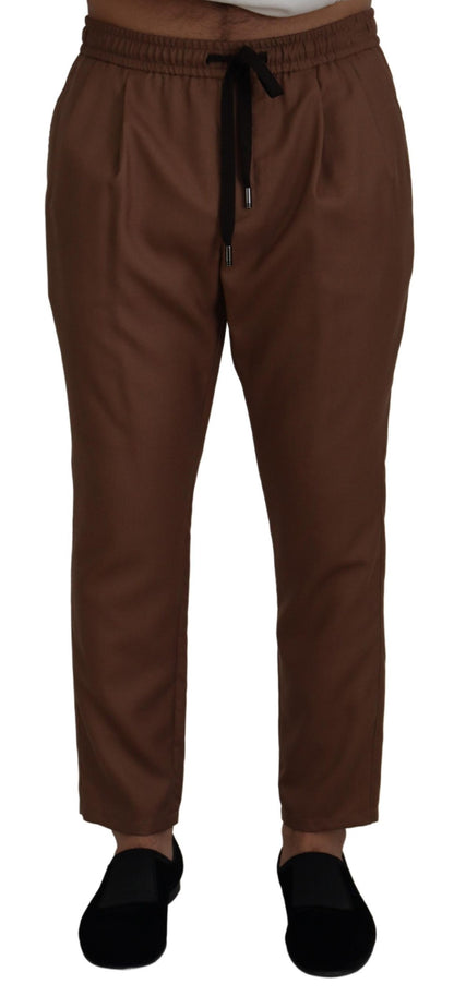 Dolce & Gabbana Chic Brown Cashmere-Silk Jogger Pants Dolce & Gabbana