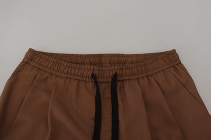 Dolce & Gabbana Chic Brown Cashmere-Silk Jogger Pants Dolce & Gabbana